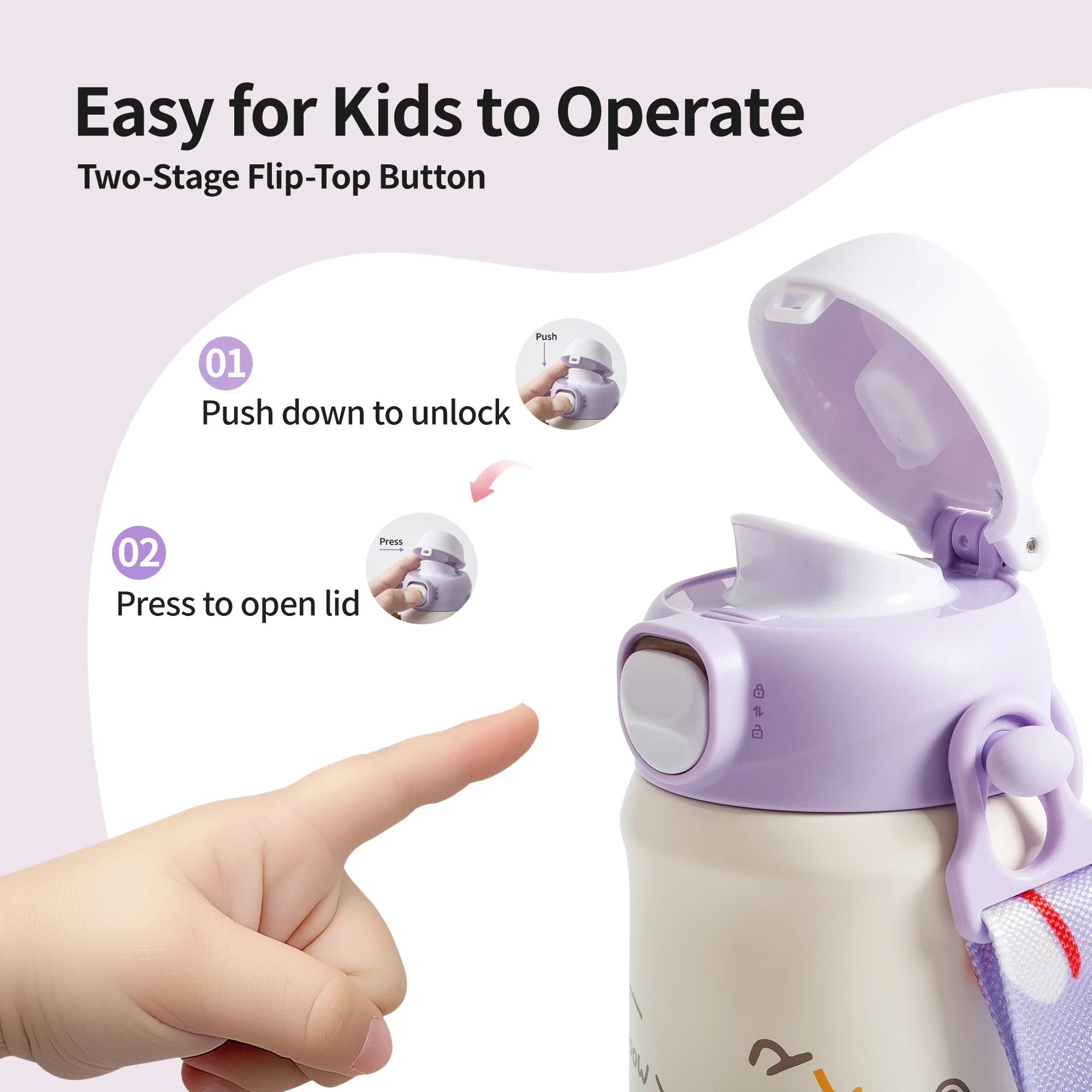 Kids' Stainless Steel Insulated Cup – 17 oz / 500ml(Lone-legs goes Stakeboarding) - Image 6