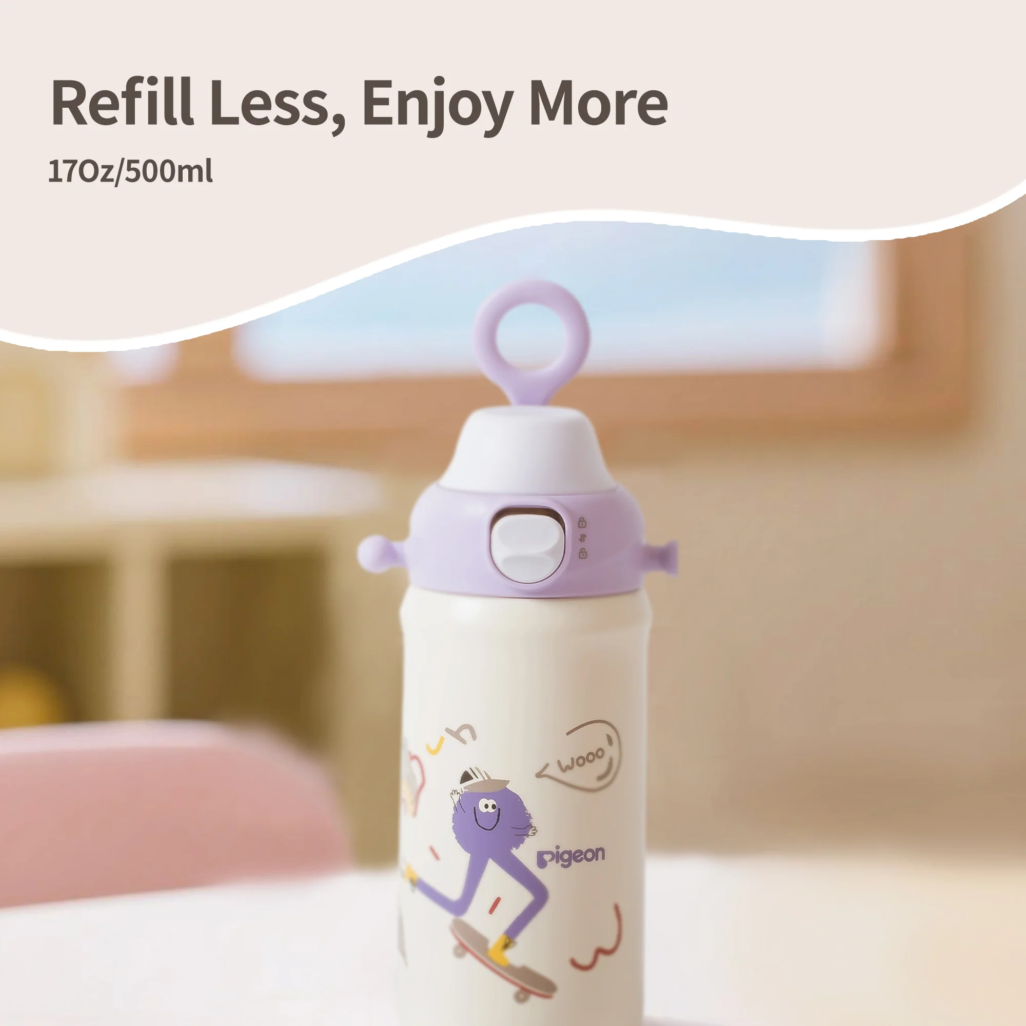 Kids' Stainless Steel Insulated Cup – 17 oz / 500ml(Lone-legs goes Stakeboarding) - Image 9