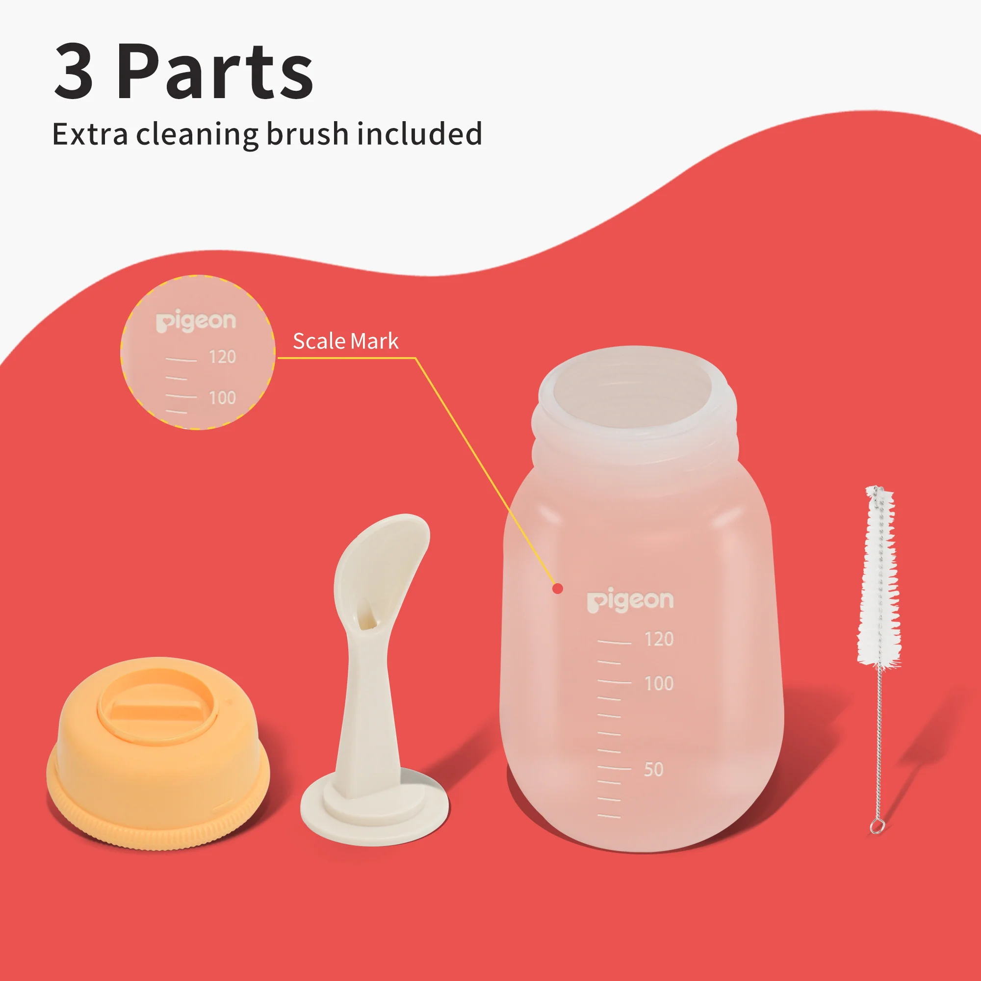 Pigeon Baby Weaning Spoon with Squeeze Bottle with Cleaning Brush 4 Oz(6 Months+) - Image 4