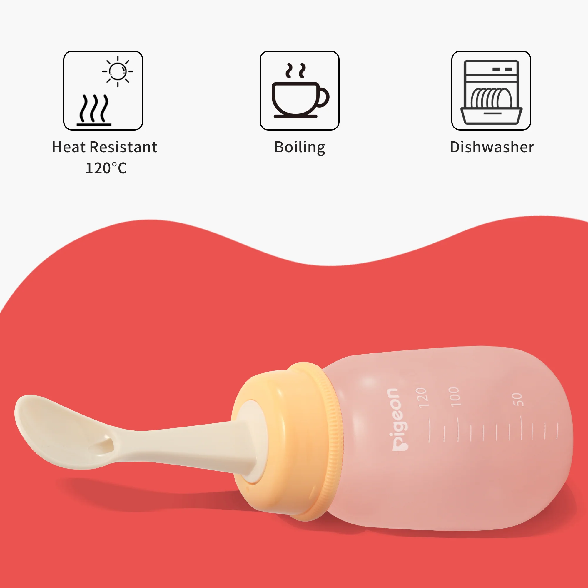 Pigeon Baby Weaning Spoon with Squeeze Bottle with Cleaning Brush 4 Oz(6 Months+) - Image 6