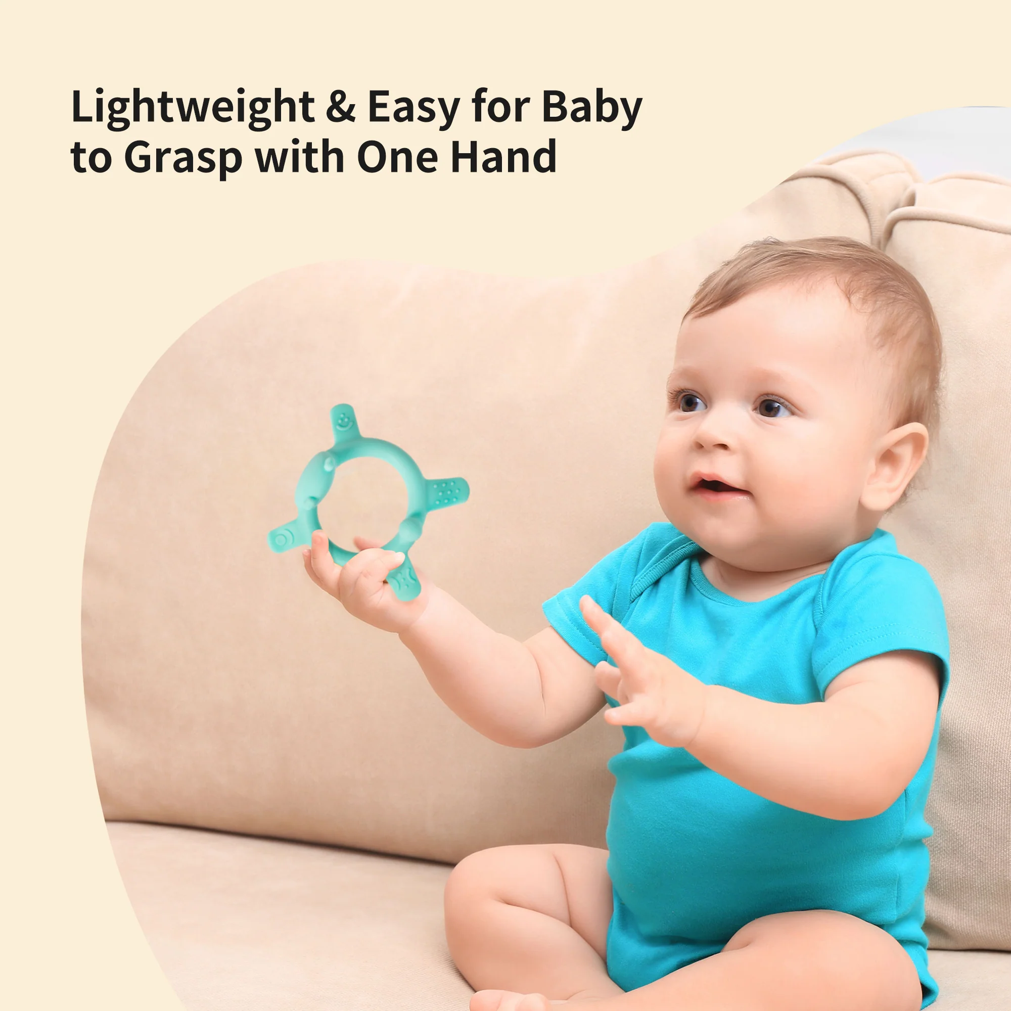 Pigeon Silicone Teether Set(Pink & Orange) - Image 5