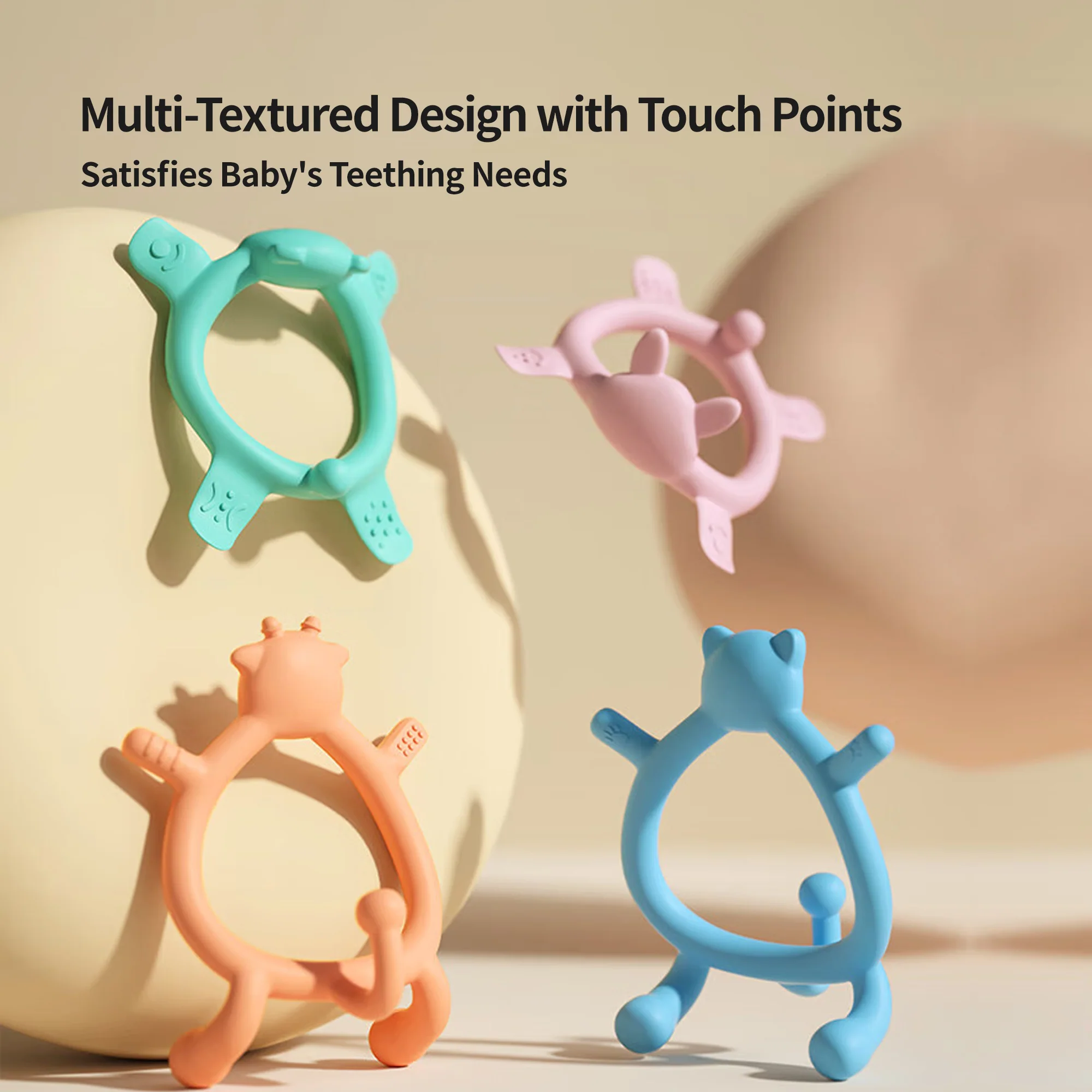 Pigeon Silicone Teether Set(Pink & Orange) - Image 7