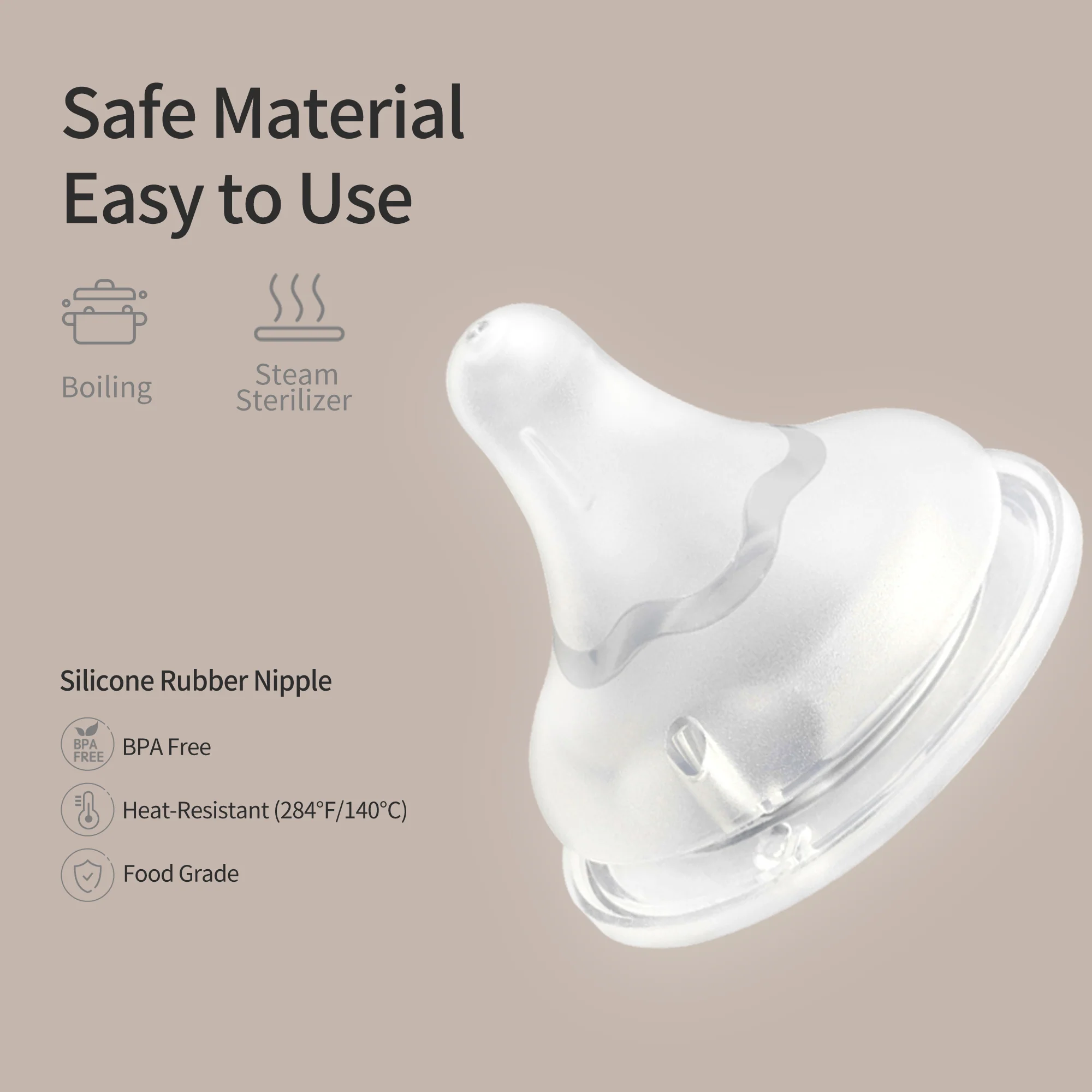 Pigeon Wide Neck Nipple SS 3Pcs - Image 5